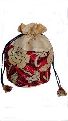 

Esthetic Mind Potli bag / Botua / Party clutch with hand embroidery in silk fabric (Maroon) Potli(Multicolor)