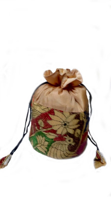 

Esthetic Mind Potli bag / Botua / Party clutch with hand embroidery in silk fabric (Maroon) Potli(Multicolor)