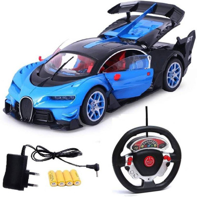 

MrSanotiyas Bugatti Style Steering Remote Rechargeable Car With Opening Doors (Blue)(Blue)