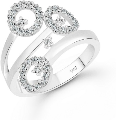 VIGHNAHARTA Bridal Circle shine Alloy, Brass Cubic Zirconia, Crystal Silver, Rhodium Plated Ring