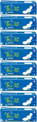

Free me Premium Comfy Soft Enriched with Neem and Aloe vera Cottony soft with wings pads ( 8*8=64 pes) Sanitary Pad(Pack of 8)