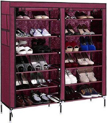 Online World 12 Layers Quality Shoe-rack Dustproof & Non Woven Cloth (Multi-color) Metal Shoe Stand(Purple, 12 Shelves)