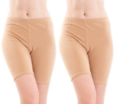 Apraa Solid Women Beige Cycling Shorts