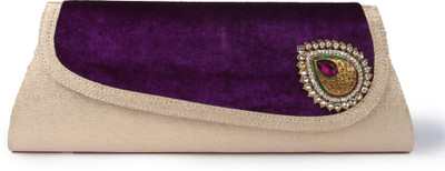 

Kleio Women Evening/Party Purple, Beige PU Clutch, Beige;purple