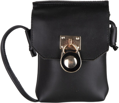 

AspenLeather Girls Formal Black PU Sling Bag