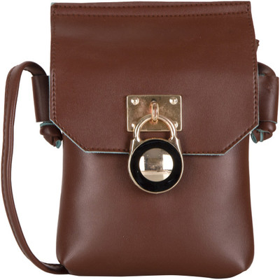 

AspenLeather Girls Formal Brown PU Sling Bag