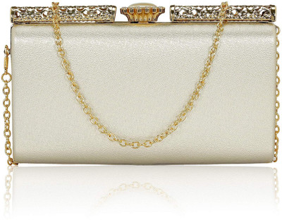 

Kleio Women Evening/Party White Metal Sling Bag