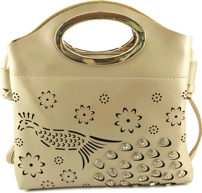 

Ferishta Women Evening/Party, Casual, Formal Gold Rexine Sling Bag