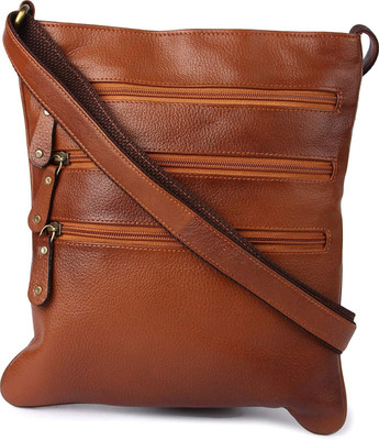 

Kleio Men & Women Casual Brown Leatherette Sling Bag