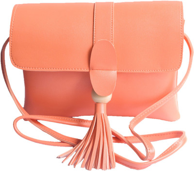 

Groovy Girls Casual Orange PU, Cotton Sling Bag