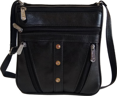 

aaarya Women Casual Black PU Sling Bag