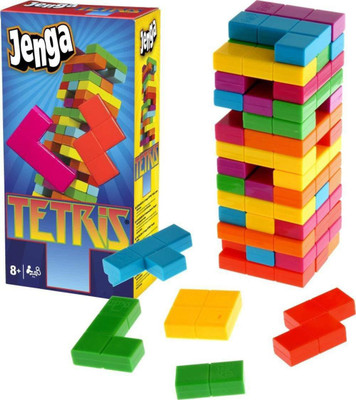 

Happy GiftMart 2 in 1 Jenga Tetris Game 1+ Players (A New Jinga Game !!) Pull-Stack-Crash.(Multicolor)