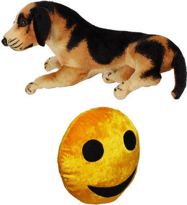 

Red Ballons Brown Dog and smiley Pillow - 10 cm(Multicolor)