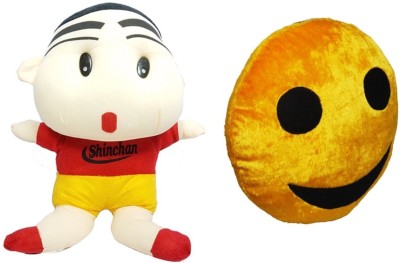 

Red Ballons Shinchan and smiley Pillow - 10 cm(Multicolor)