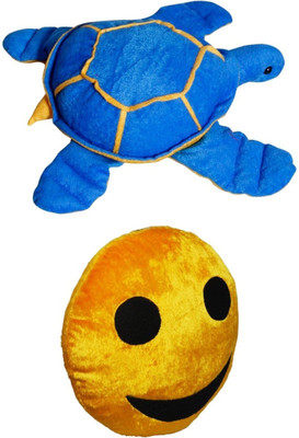 

Red Ballons Super Turtle / Tortoise and smiley Pillow - 10 cm(Blue And Yellow)