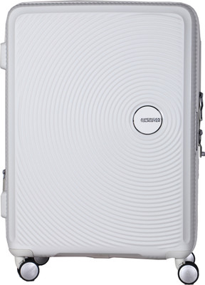 

American Tourister Curio Spinner Hard Trolley 69 cm (White) Check-in Luggage - 26 inch(Silver)