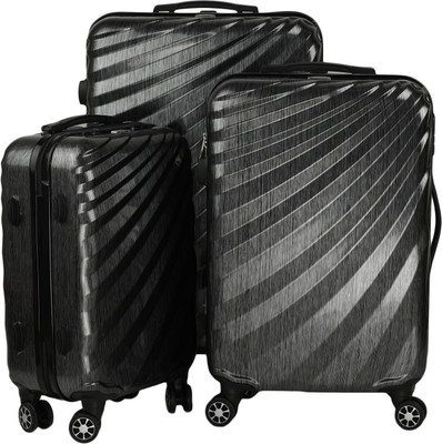 

FLYwithme 4 wheels Set of 3 Black ( 1 Cabin and 2 Check-in Luggage -  inch(Black