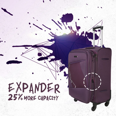 

Nasher Miles Bogota Expander Soft Side Checkin Luggage| Purple  Inch /65CM Trolley/Travel/Tourist Bag Expandable Check-in Luggage -  inch(Purple