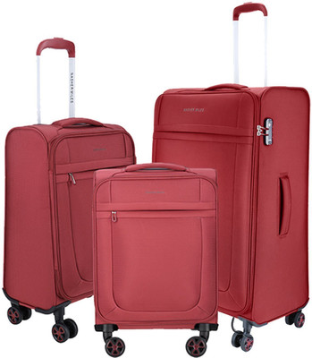 

Nasher Miles Equator Soft Sided Ultra-Light (7.5 Kgs) Luggage Set of 3 Red Bags (45, 57 & 69 Cm) Check-in Luggage -  inch(Red