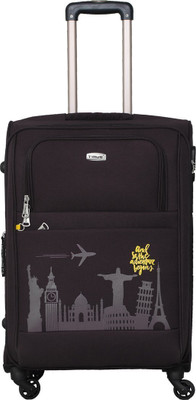 

TIMUS Salsa Black 65 CM 4 Wheel Strolley Suitcase For Travel ( Check-in Luggage) Expandable Check-in Luggage -  inch(Black