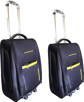 

Aqeeq Stylish Black Vintage Combo Trolley Set Of 18" & " Cabin Luggage Bag( Navy Blue,Purple,Grey,Red,Black,Turquoise) Cabin Luggage -  inch(Blue
