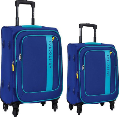 

Aristocrat duster set of 2 bags 68 cm & 57 cm Expandable Check-in Luggage -  inch(Blue