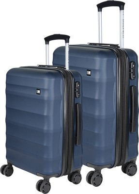 

Nasher Miles Rome Hard-Sided Luggage Set of 2 Navy Blue Trolley/Travel/Tourist Bags (55 & 65 Cm) Expandable Check-in Luggage -  inch(Blue