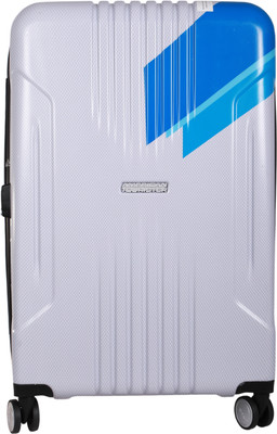 

American Tourister Tracklite Spinner Hard Trolley Stripes 55 cm (White) Cabin Luggage - 22 inch(White, Blue), Blue;white