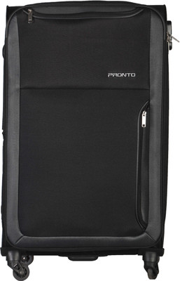 

Pronto Paris Spinner Soft Trolley 58 cm (Black) Expandable Cabin Luggage - 22 inch(Black)