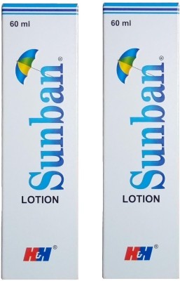 

SUNBAN LOTION ( Pack Of 2*60 ml) - SPF 20.47(120 ml)