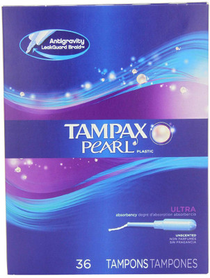 

Tampax Pearl Plastic, Ultra Absorbency, Unscented Tampons, 36 Count (Pack of 2) Tampons(Pack of 2)