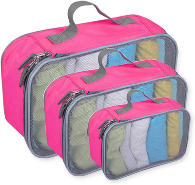 

tecmac Lightweight Travel and Home Luggage Storage Packing Cubes(Pink)