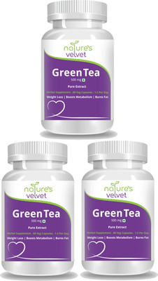 

Natures Velvet Lifecare Green Tea Pure Extract 500 mg, 60 Veggie Capsules - Pack of 3(180 mg)