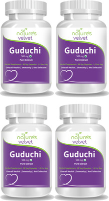 

Natures Velvet Lifecare Guduchi Pure Extract 500 mg, 60 Veggie Capsules - Pack of 4(240 No)