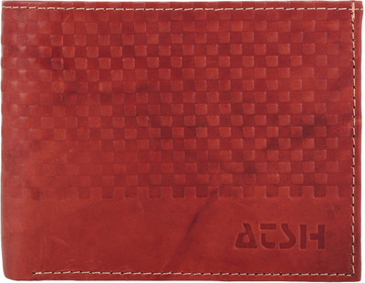 ATSH Men Maroon Genuine Leather Wallet(2 Card Slots)