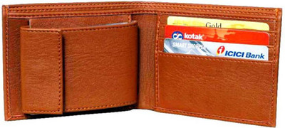 

Peacock Mundkar Boys Black Artificial Leather Wallet(6 Card Slots), Tan