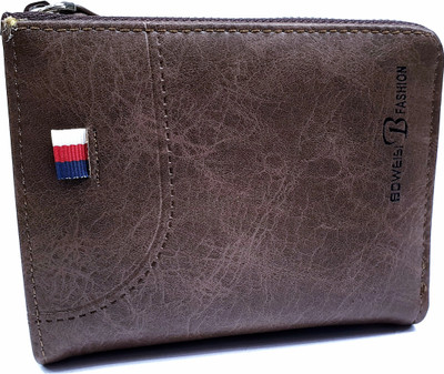 

BOWEISI B FASHION Boys Beige Artificial Leather Wallet(5 Card Slots), Dark brown