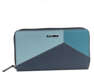 

Calfnero Women Multicolor Genuine Leather Wallet(4 Card Slots), Blue-multi