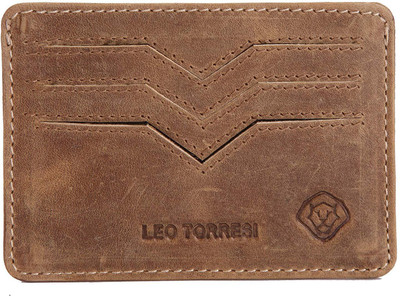 

LEO TORRESI Men Brown Genuine Leather Card Holder(6 Card Slots), Multi