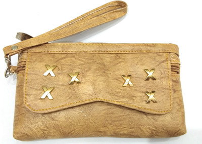 

radhe creation Women Brown Genuine Leather Money Clip(2 Card Slots), Light brown