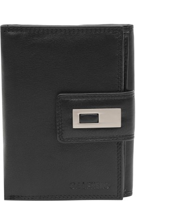 Calfnero Women Black Genuine Leather Wallet(15 Card Slots)