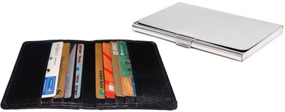 

FERRET Boys Black Artificial Leather, Genuine Leather Card Holder(10 Card Slots)