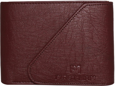 

First Man Men Casual Maroon Artificial Leather Wallet(6 Card Slots), Brown