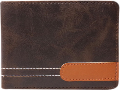 

First Man Men Casual Brown Artificial Leather Wallet(8 Card Slots)