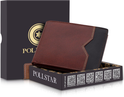 

POLLSTAR Men Brown Genuine Leather Wallet(3 Card Slots)