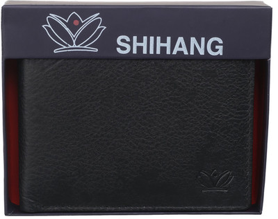

SHIHANG Men Casual, Formal Black Genuine Leather Wallet(8 Card Slots)