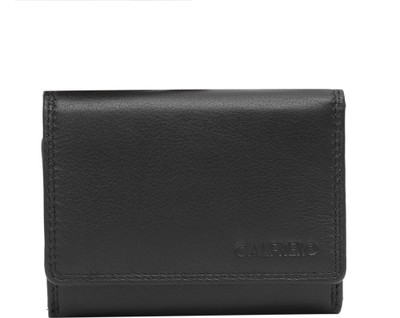 

Calfnero Women Black Genuine Leather Wallet(9 Card Slots)