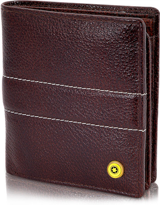 

POLLSTAR Men Brown Genuine Leather Wallet(10 Card Slots)