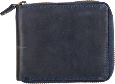 

AspenLeather Men Blue Genuine Leather Wallet(9 Card Slots)