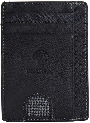 

LEO TORRESI Men Black Genuine Leather Card Holder(6 Card Slots), Multi